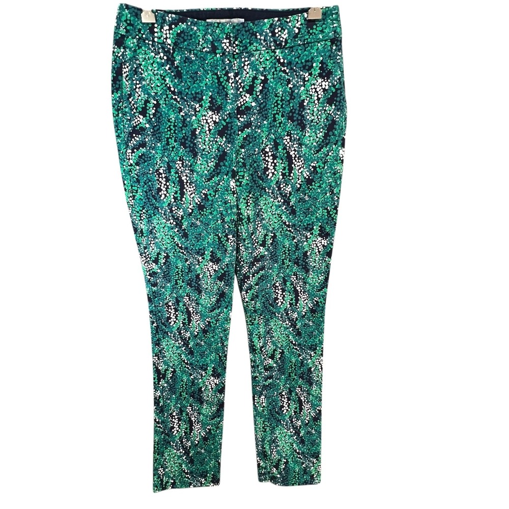 Boden Trouser Pants Womens 6 LONG Green Sea Grapes Taper‎ Stretch Modern Comfort - Picture 2 of 15